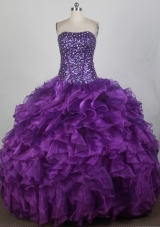 2012 Elegant Ball Gown Strapless Floor-Length Quinceanera Dresses