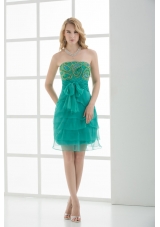 Empire Strapless Tulle Sashes Prom Dress with Beading and Ruching