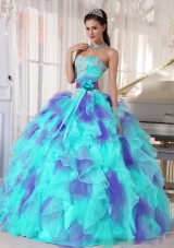 Ball Gown Sweetheart Organza Floor-length Appliques Designer Quinceanera Dress