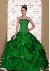 Embroidery Strapless Modest Quinceanera Dresses with Pick-ups