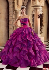 Ball Gown Strapless Organza Ruffles Dresses Quinceanera