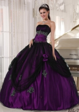 Ball Gown Strapless Quinceanera Dress with Pick-ups and Appliques