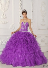 Ball Gown Sweetheart Organza Appliques Quinceanera Dresses Gowns