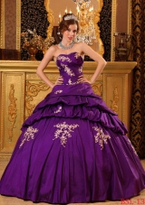 Ball Gown Sweetheart Quinceanera Dress with Pick-ups and Appliques