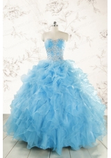 Aqua Blue Ball Gown Sweetheart Beading Sweet 16 Dresses