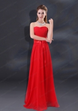 2015 Ruching Empire Prom Dresses with Belt