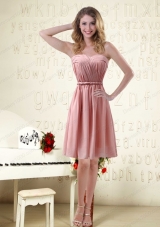 Sassy Sweetheart Ruched Prom Dresses in Chiffon with Waistband