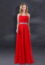 Sequin Decorate Waist Ruching Empire Prom Dresses