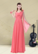 Stunning Asymmetrical Column Ruched Prom Dress