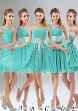 2015 A Line Ruching Lace Up Prom Dress in Aqua Blue