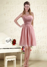 Fitted Sweetheart Empire Chiffon Prom Dresses with Ruching