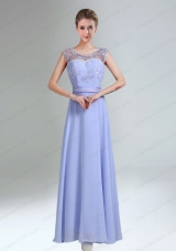 Lavender Scoop Belt and Lace  Empire 2015 Prom Dress