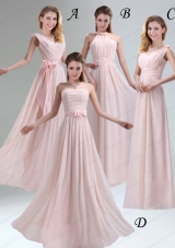 Most Beautiful Chiffon Light Pink Empire Prom Dress with Ruching