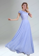 One Shoulder Belt Empire 2015 Appliques Prom Dress in Lavender