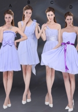 2015 Elegant Chiffon Lace Up Prom Dress in Lavender