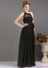 Gorgeous 2015 Halter Top Sash Prom Dress in Black