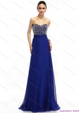 Elegant 2015 Sweetheart Prom Dress with Brush Train and Beading