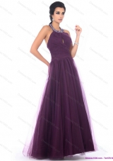 Gorgeous 2015 Halter Top Prom Dress with Ruching and Beading