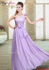 2016 Spring High Neck Lace Lavender Prom Dresses