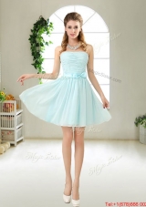 Elegant Strapless Mini Length Prom Dresses with Bowknot