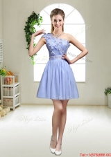 Perfect One Shoulder Appliques Prom Dresses in Lavender