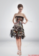 Beautiful 2015 Short Strapless Camo Prom Dresses