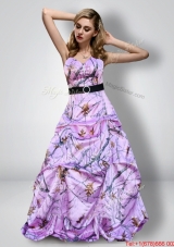 Beautiful Sweetheart Camo Prom Dresses with Sash for 2015