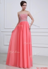 2016 Beautiful Watermelon Sweetheart Prom Dresses with Beading