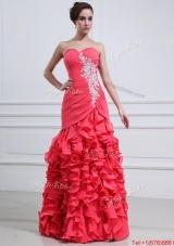 2016 Pretty Appliques and Ruffles Mermaid Prom Dress