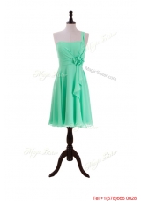 2016 Summer Apple Green Prom Dresses with Hand Made Flower and Ruffles