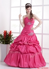 A Line Sweetheart 2016 Prom Gowns with Pick Ups and Beading