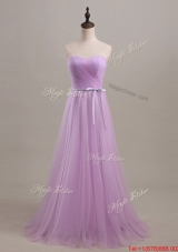 Beautiful Sweetheart Lilac Long Prom Dresses with Sweep Train