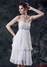 Luxurious Empire Strapless Prom Dresses with Beading