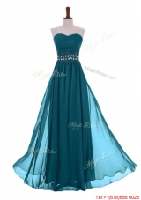 Simple Empire Sweetheart Beaded Prom Dresses with Belt