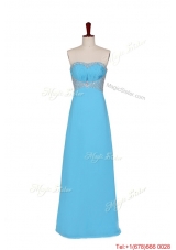 2016 Fall Empire Strapless Prom Dresses with Beading in Baby Blue