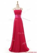 Beautiful  Spaghetti Straps Long Red Prom Dress for 2016