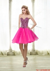 Beautiful A Line Beading Sweetheart Prom Dress in Hot Pink