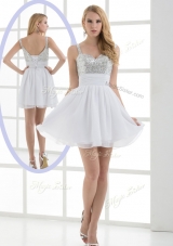 Elegant Straps Sequins Short Prom Dress for Graduation