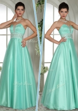 Lovely A Line Sweetheart Beading Prom Dresses in Apple Green