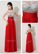 Lovely Scoop Empire Beading Red Prom Dresses