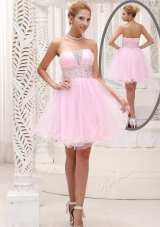 Lovely Strapless Beading Short Prom Dress for Homecoming