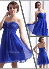 Perfect Sweetheart Beading Short Prom Dresses in Blue