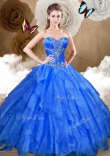 Perfect Ball Gown Sweet 16 Gowns with Beading and Ruffles