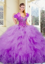 Gorgeous Sweetheart Beading and Ruffles Sweet 16 Dresses