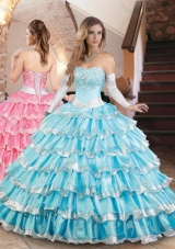 Elegant Organza Quinceanera Dress with Beading and Ruffled Layers