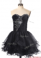 2016 Best Selling Beaded Black Prom Dress in Organza