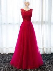 Most Popular Fuchsia Prom Dresses Prom and Military Ball and Wedding Party with Beading and Belt Scoop Sleeveless Lace Up