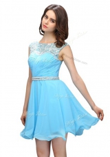 Scoop Sleeveless Beading Zipper Homecoming Dress