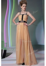 Custom Design Chiffon Sleeveless Floor Length and Appliques