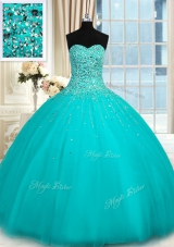 Sleeveless Beading Lace Up Sweet 16 Dress